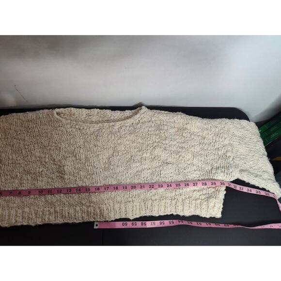 Anthropologie Pilcro Cozy Crew Neck Sweater Cream OS - Picture 9 of 10